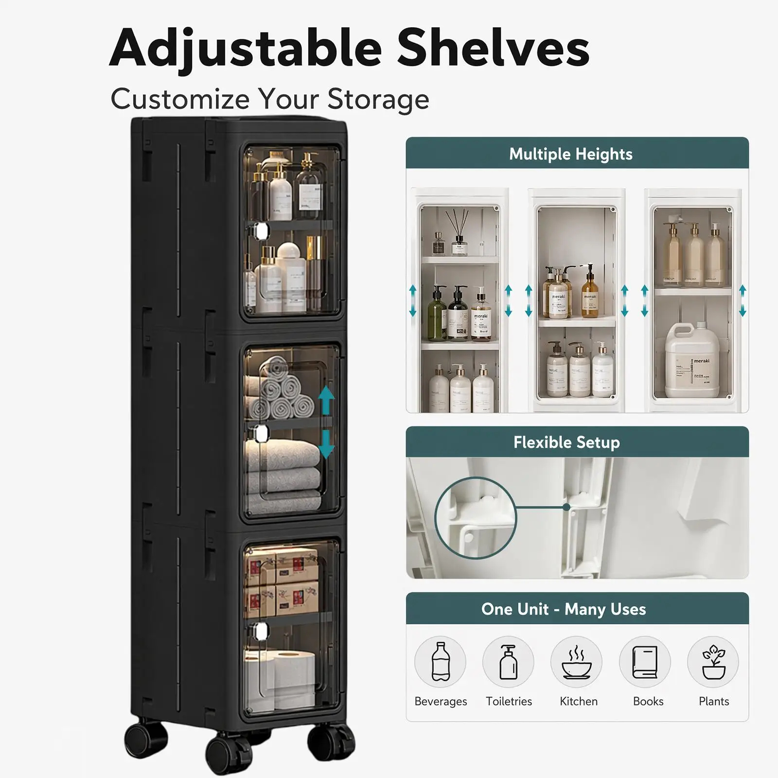 5-laags, smal, zwart, mobiel o - Kitchen Gadgets Organizer recensie en prijs
