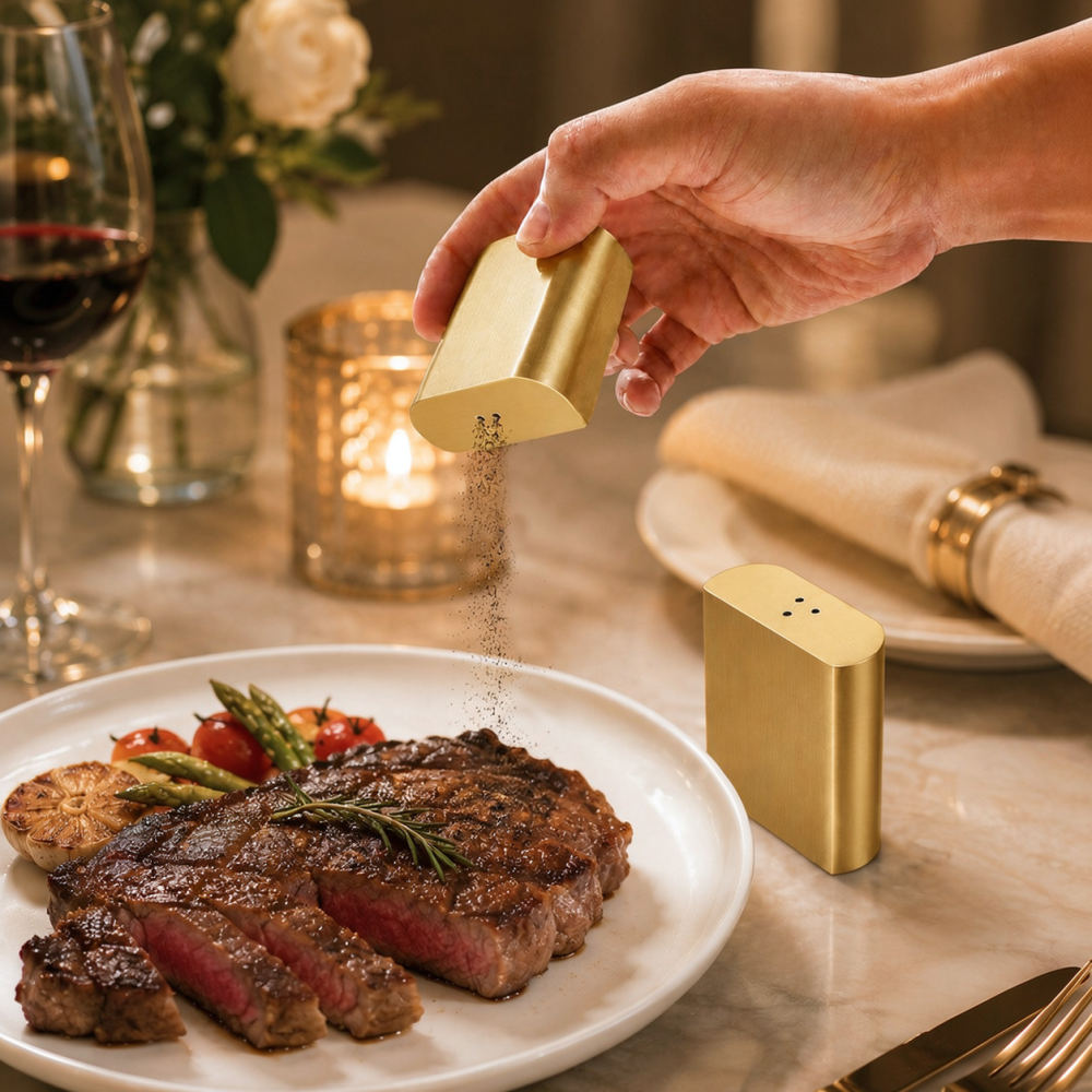 Gouden roestvrijstalen peperst - Kitchen Gadgets Gold recensie en prijs
